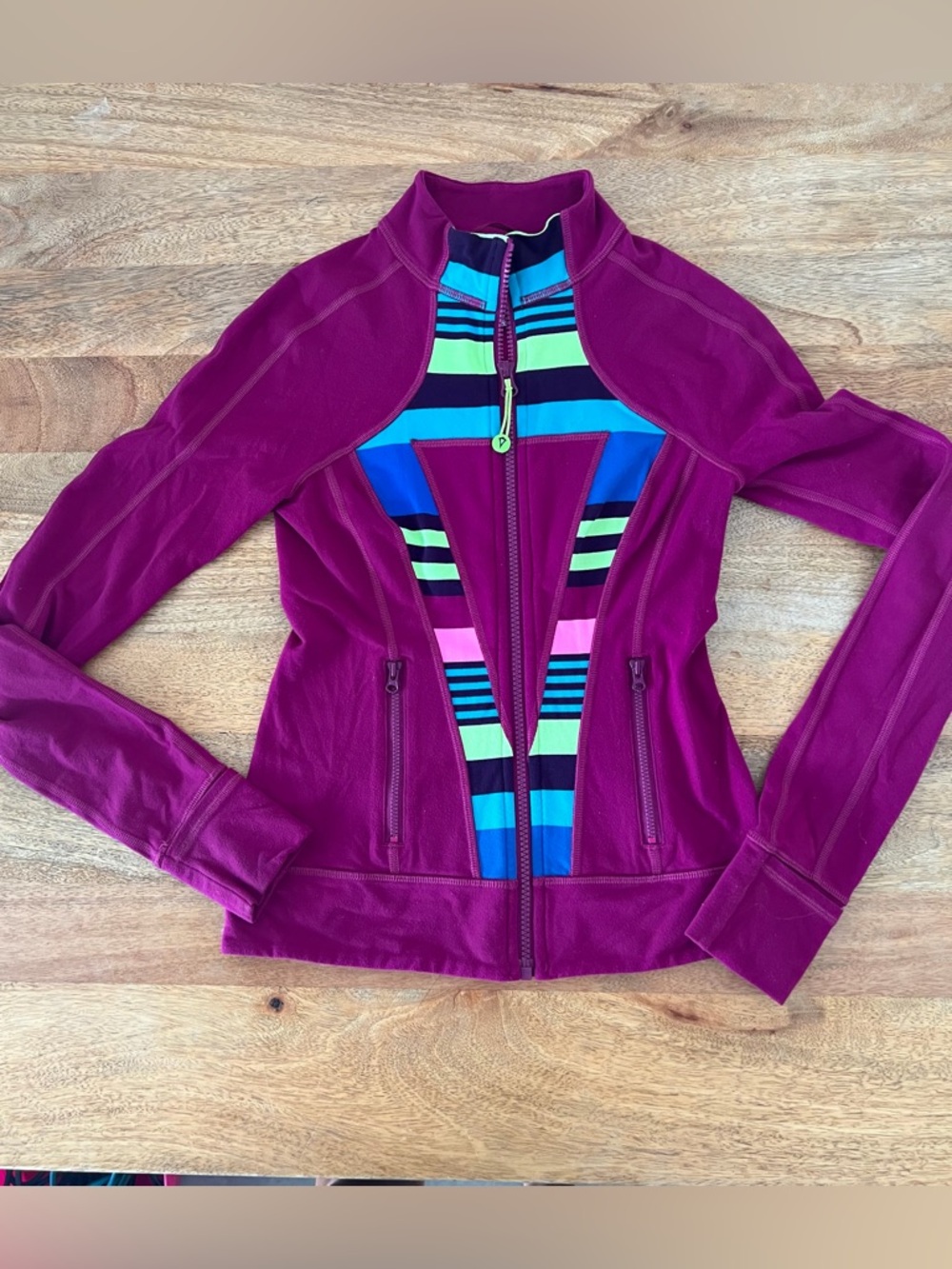 IVIVVA (Lululemon for kids) Girls Sz 10 Magenta Zip-Up Active Jacket